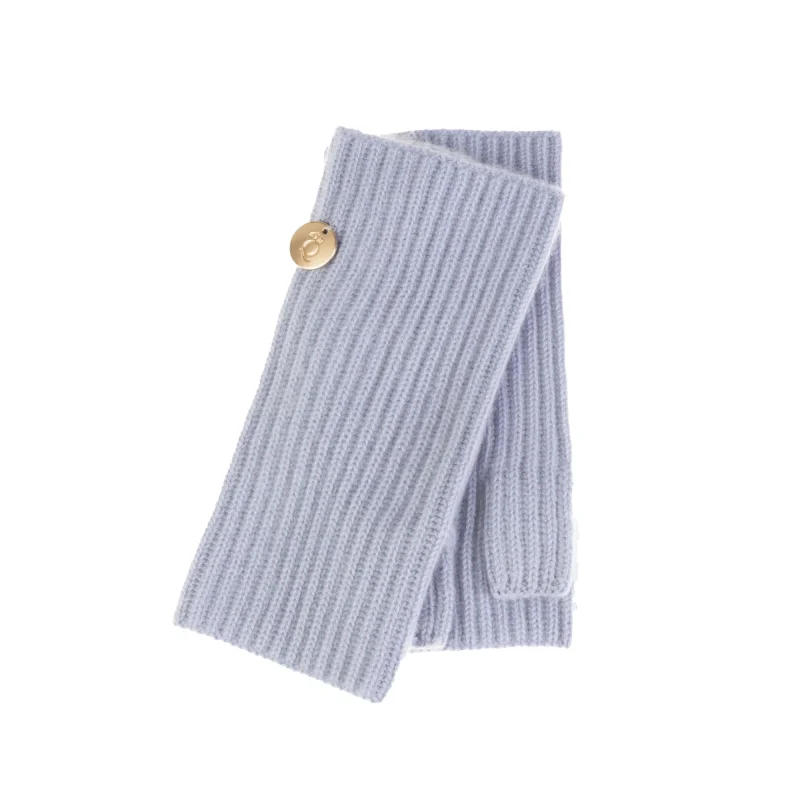 luxurious 100 cashmere ribbed wristlets moonblue