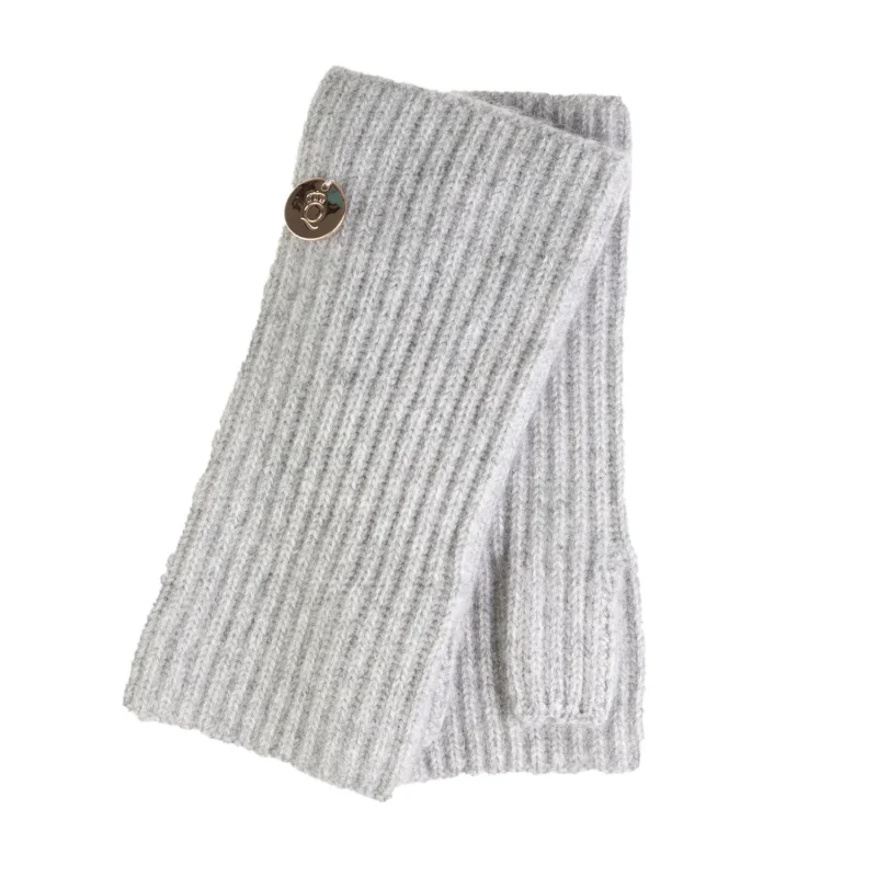 luxurious 100 cashmere ribbed wristlets silver clay