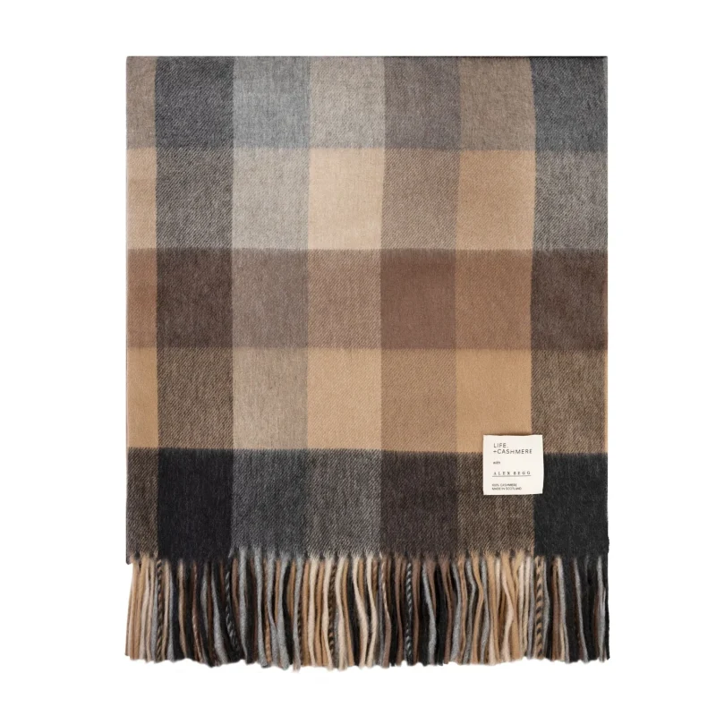 luxurious cashmere tartan throw blanket