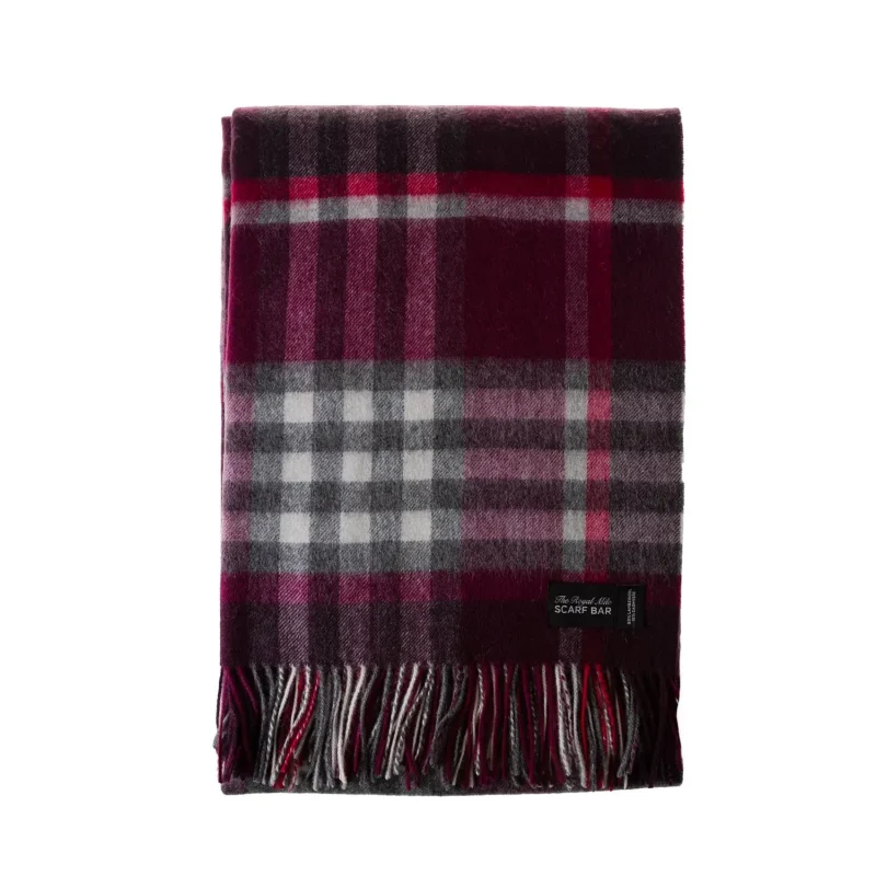 luxurious damson cashmere blend blanket