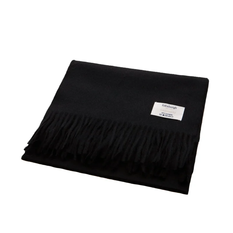 luxurious edinburgh cashmere scarf black