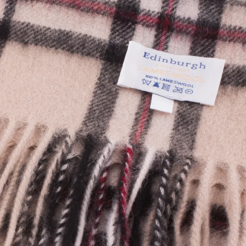 luxurious edinburgh lambswool scarf in light beige