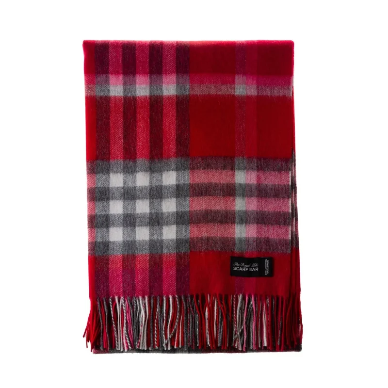 luxurious red cashmere blend blanket