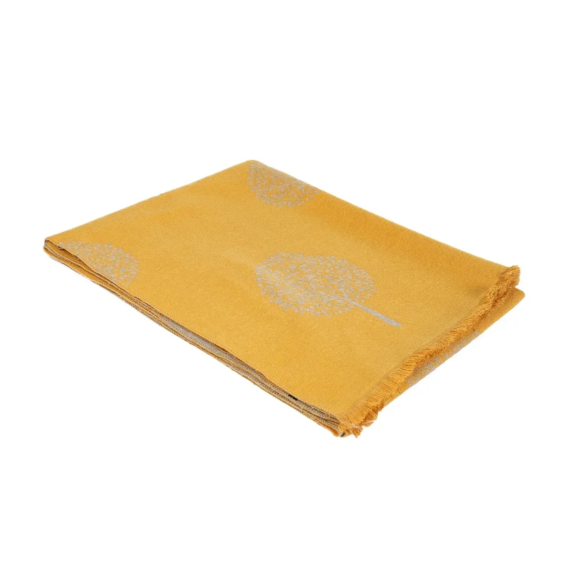 luxurious tree of life ochre scarf