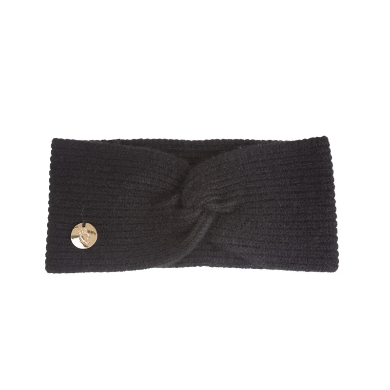 luxury 100 cashmere black ribbed headband for women