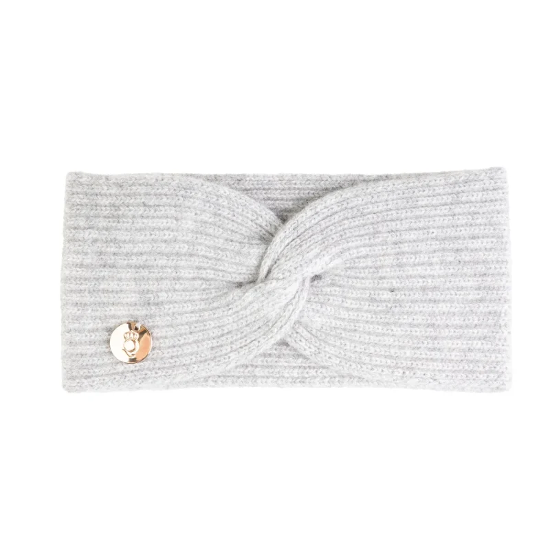 luxury 100 cashmere ribbed silver headband for women