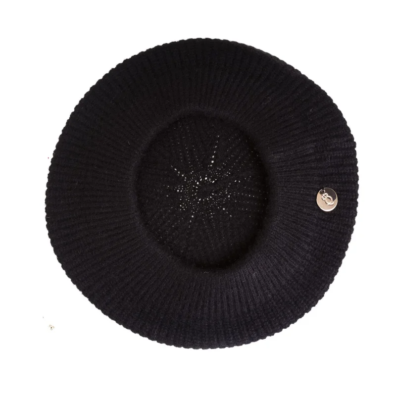 luxury black cashmere paris beret