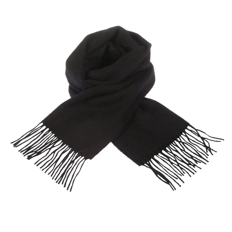 luxury edinburgh lambswool scarf black