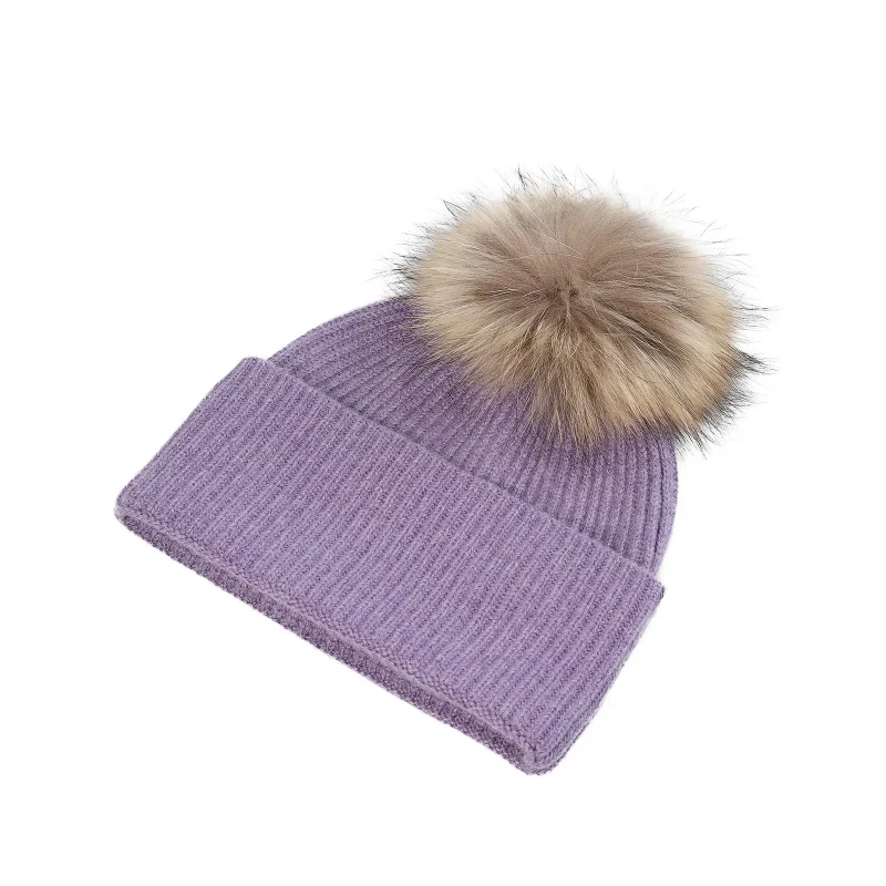 luxury ribbed deep turn up ladies beanie heather