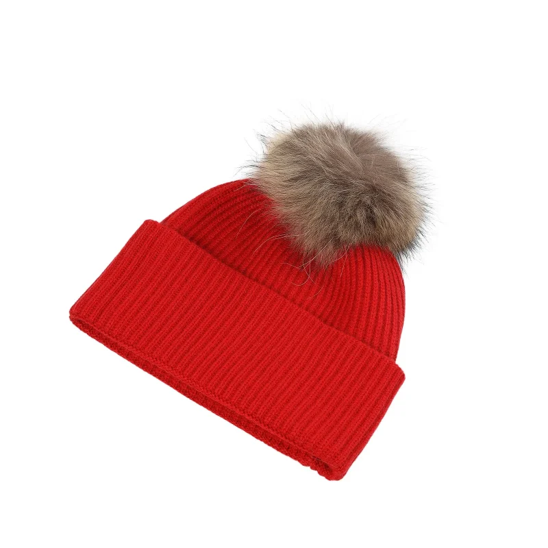 luxury ribbed turn up women s beanie cardinal