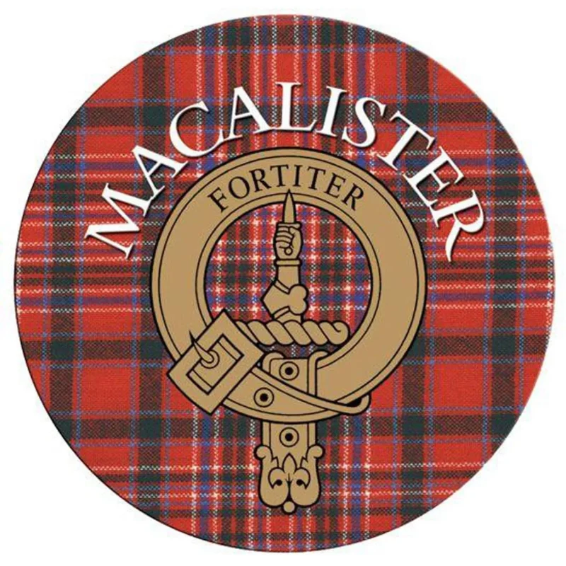 macalister family name round cork coaster