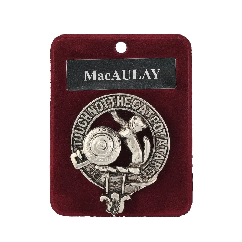 macaulay clan art pewter badge