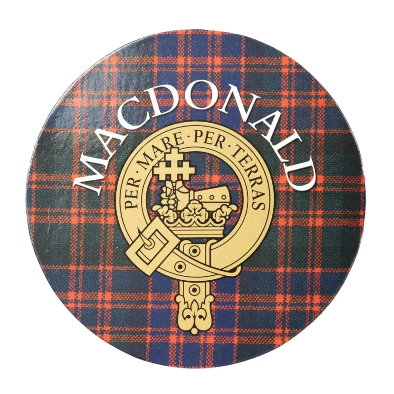 macdonald clan name round cork coaster