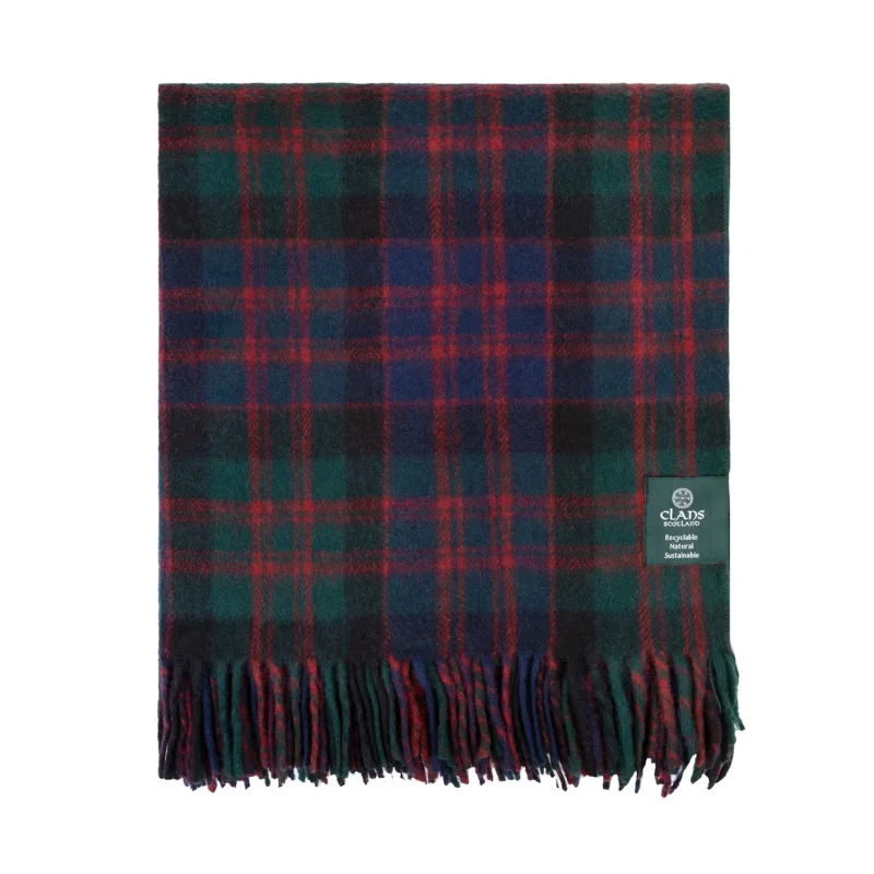 macdonald tartan wool blend throw blanket