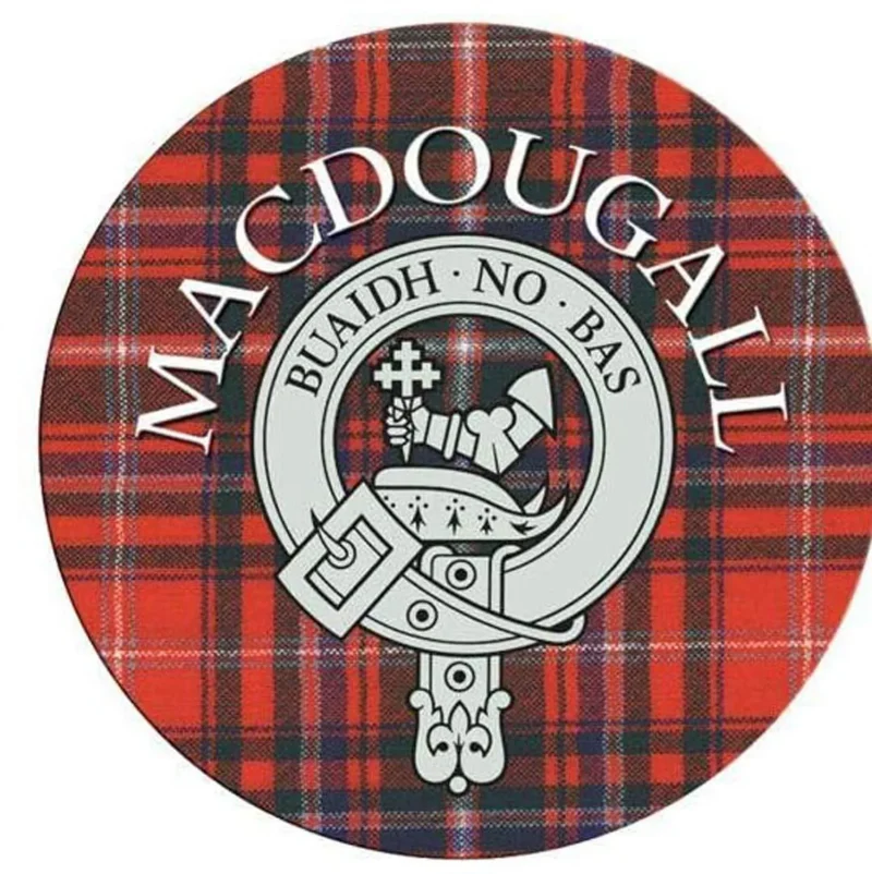 macdougall family round cork coaster