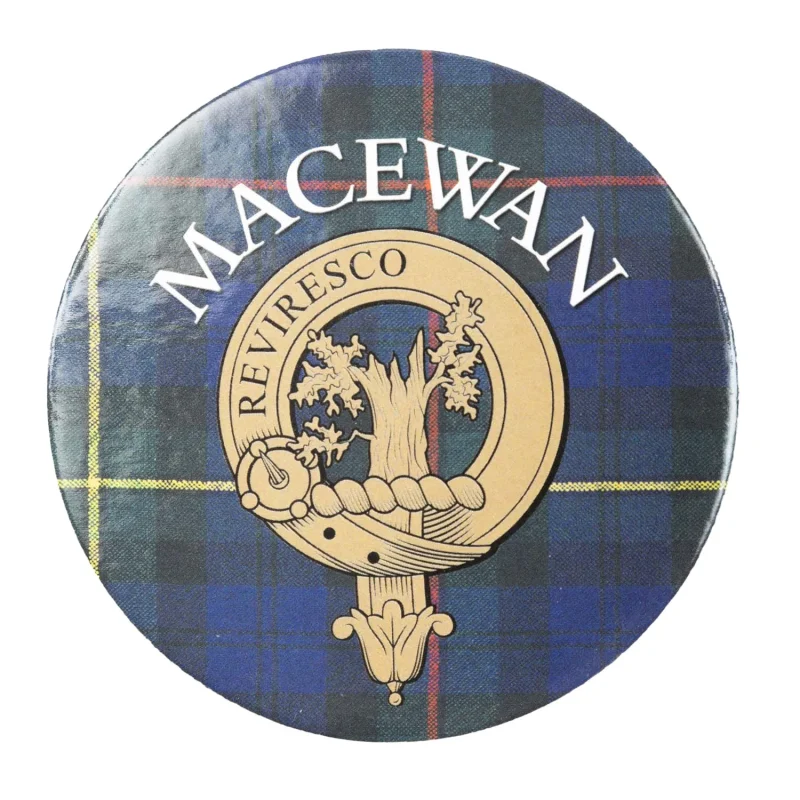 macewan clan name round cork coaster