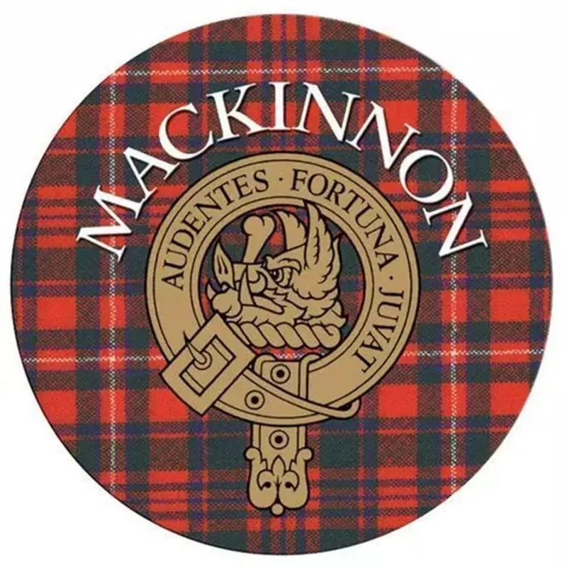 mackinnon family name round cork coaster