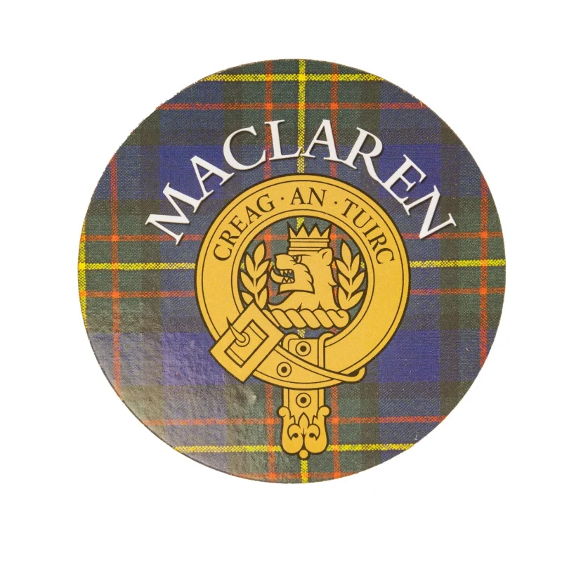 maclaren clan round cork coaster