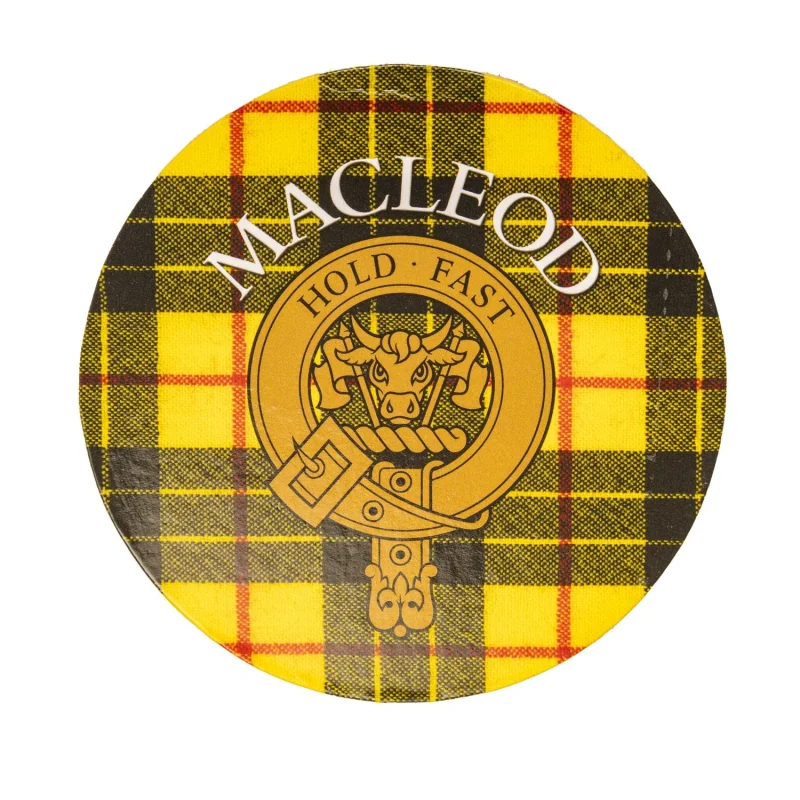 macleod family round cork coasters