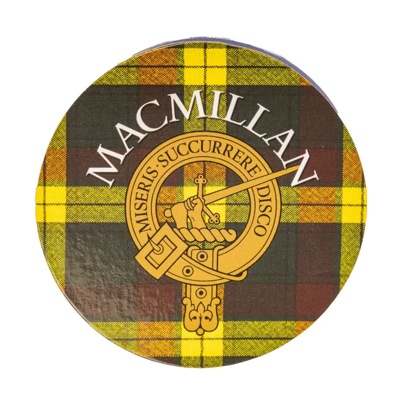 macmillan clan family name round cork coaster