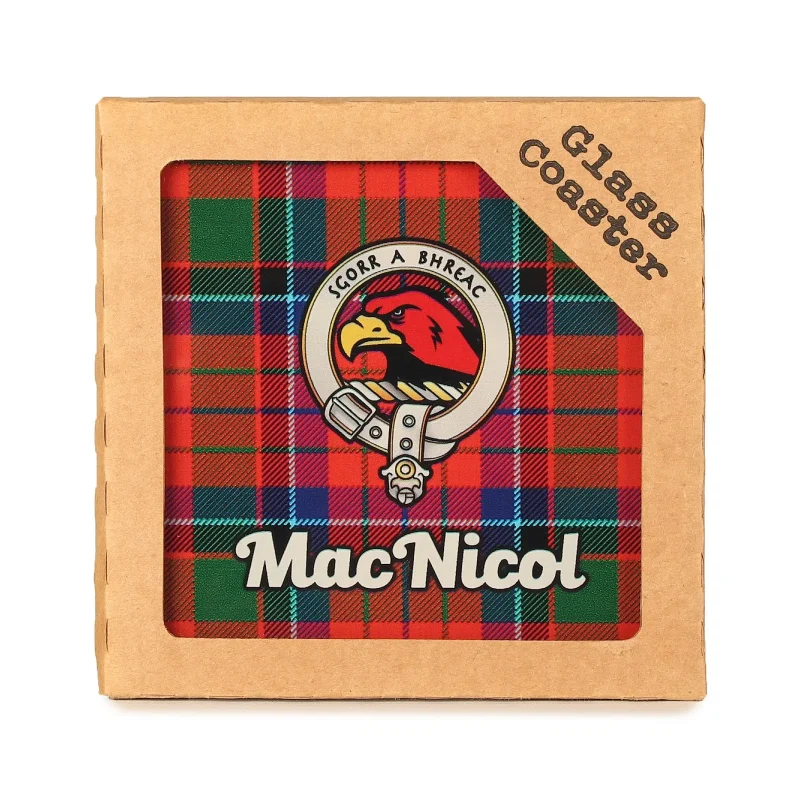 macnicol clan glass coaster