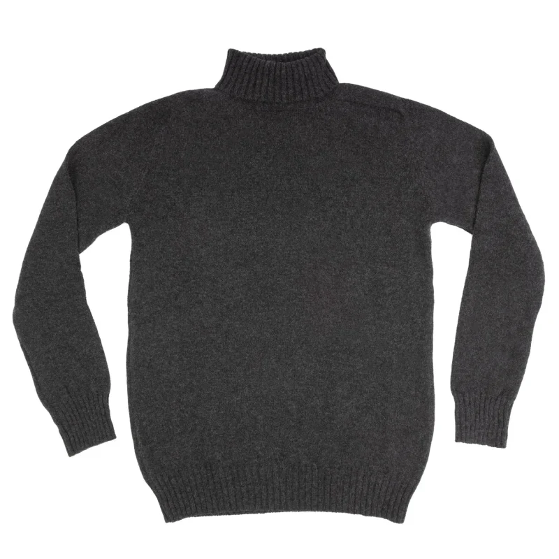 marchbrae charcoal roll neck sweater for men