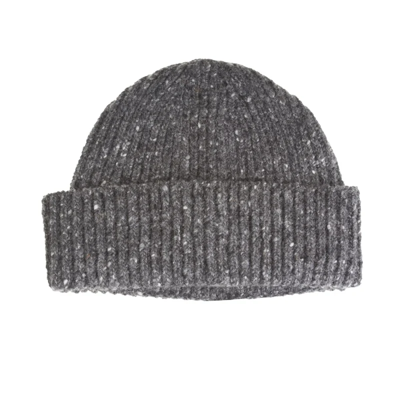 marchbrae soft charcoal donegal beanie for men