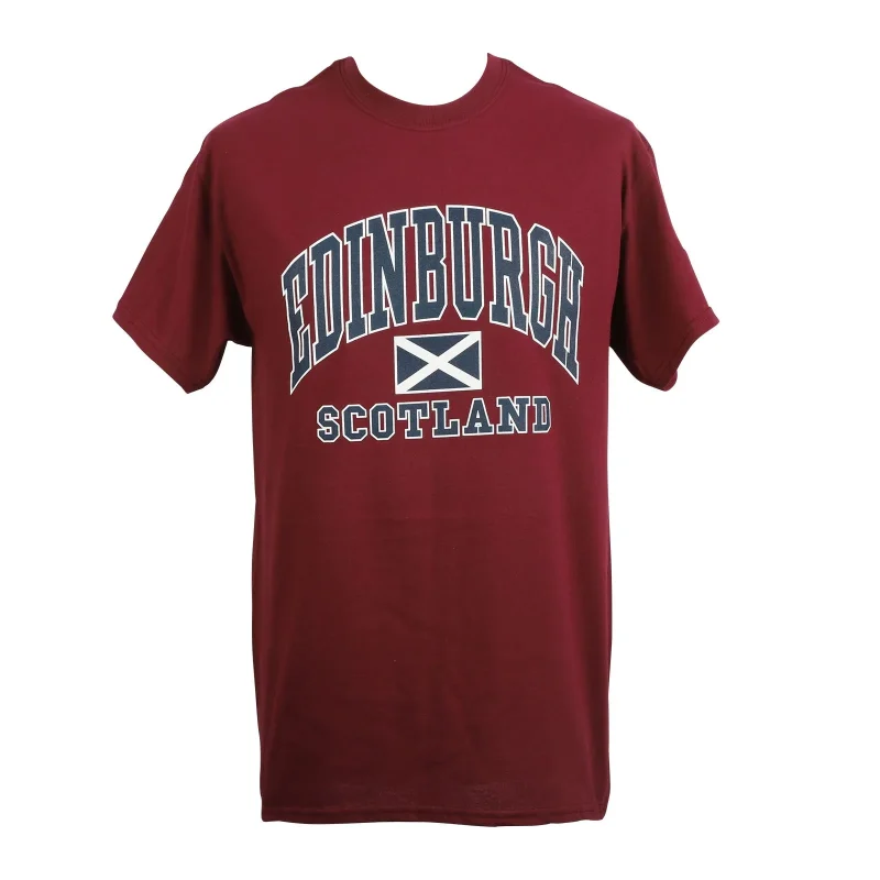 maroon edinburgh harvard print tee