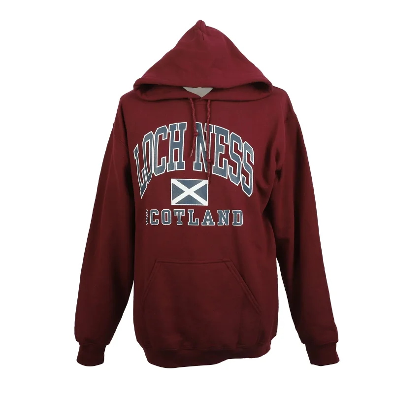 maroon loch ness harvard print hoodie