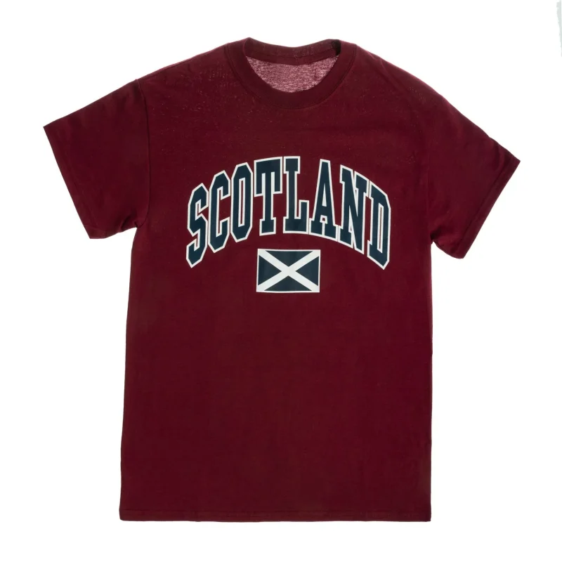 maroon scotland harvard print tee