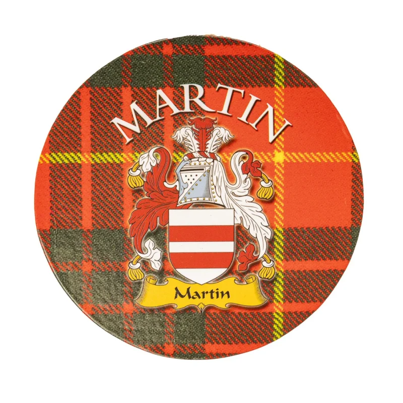 martin s family name round cork coaster