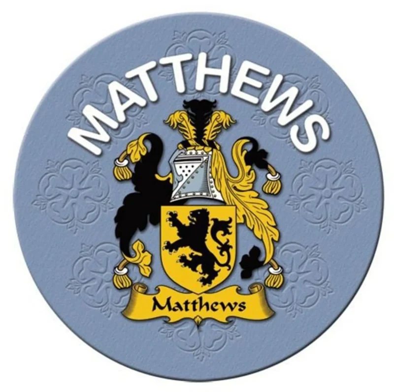 matthews clan family cork coaster round