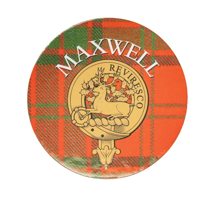 maxwell family name round cork coasters