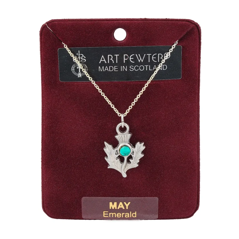 may art pewter thistle pendant