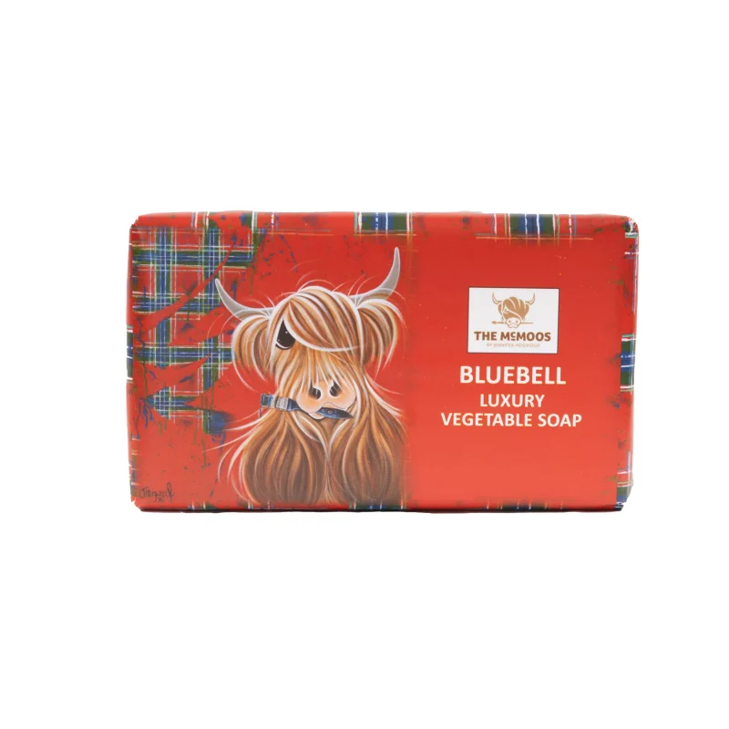 mcmoo bluebell tartan soap bar