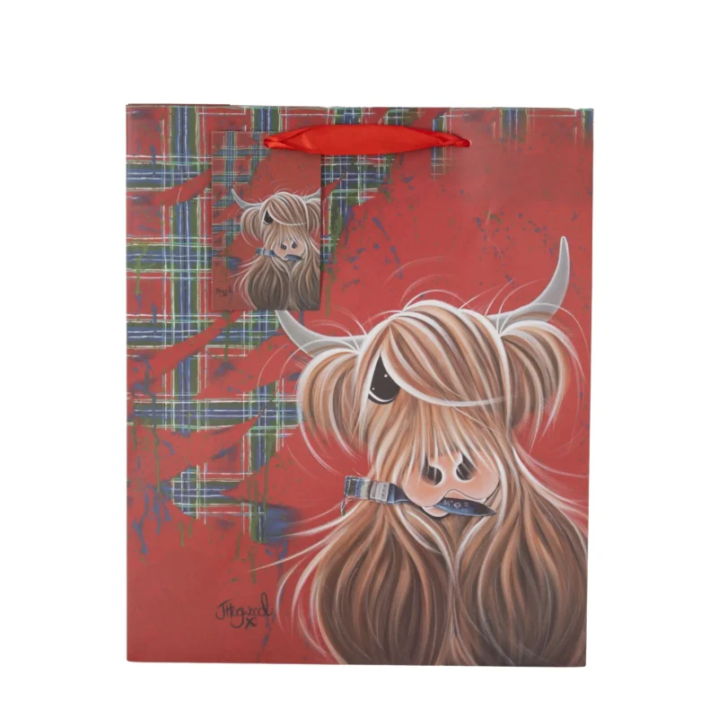 mcmoo tartan paint paper gift bag