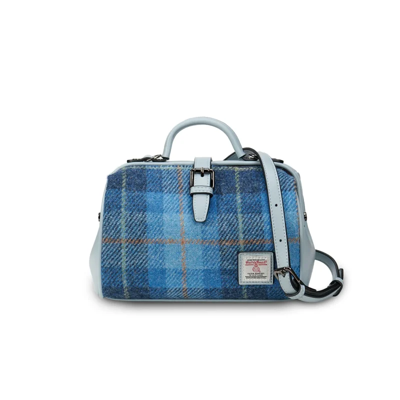 medium doctor bag blue tartan collection