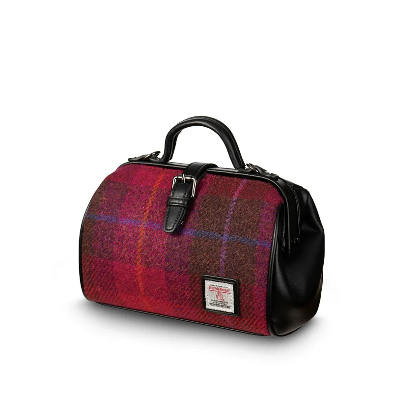 medium fuchsia tartan doctor bag