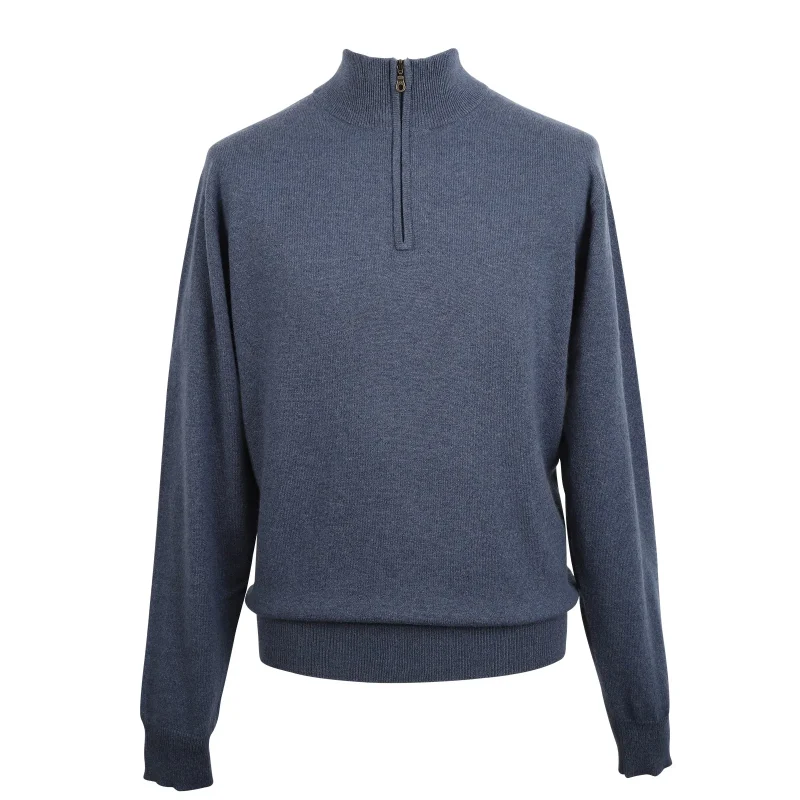 men s 1 2 zip denim sweater