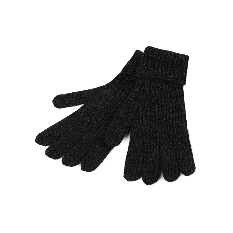 men s 100 cashmere ribbed gloves charcoal