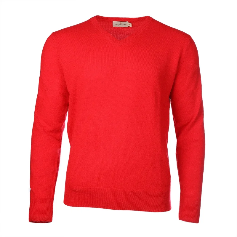 men s 100 cashmere v neck jumper cardinal red