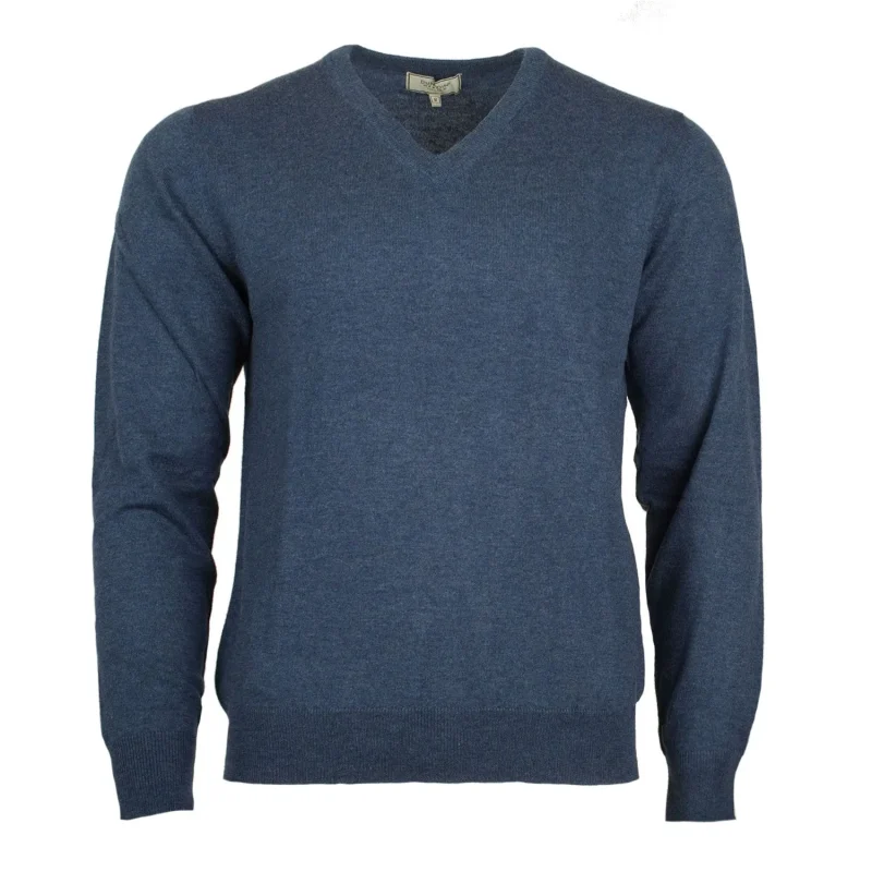 men s 100 merino v neck sweater denim