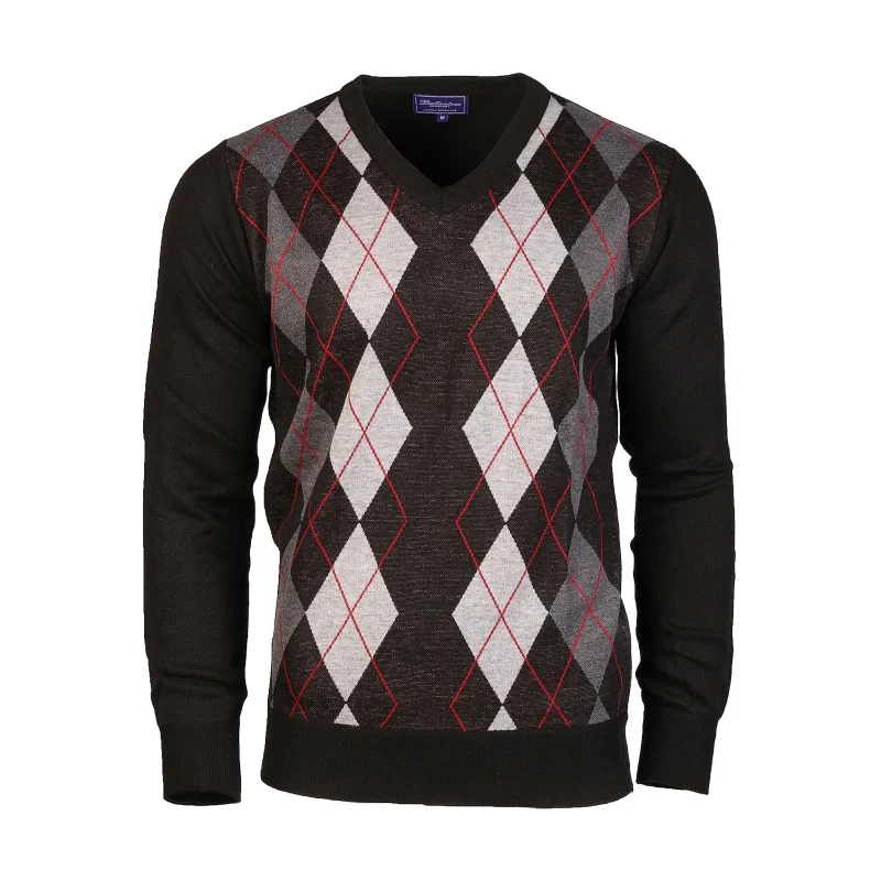 men s argyle ballantrae sweater black