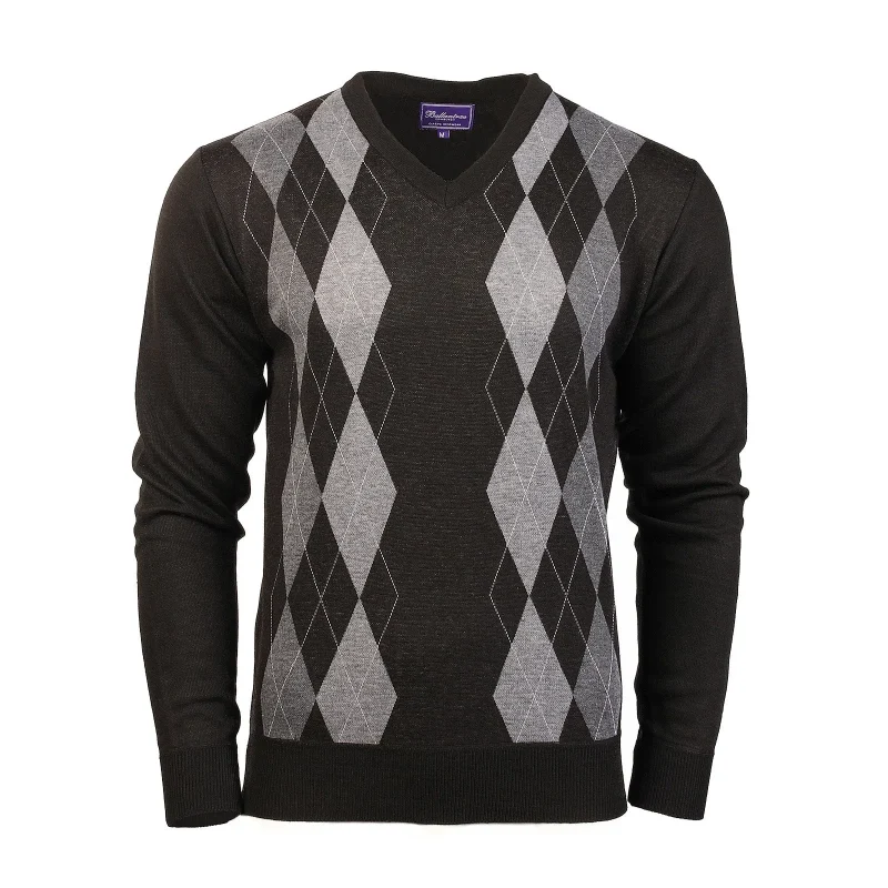 men s ballantrae argyle jumper black