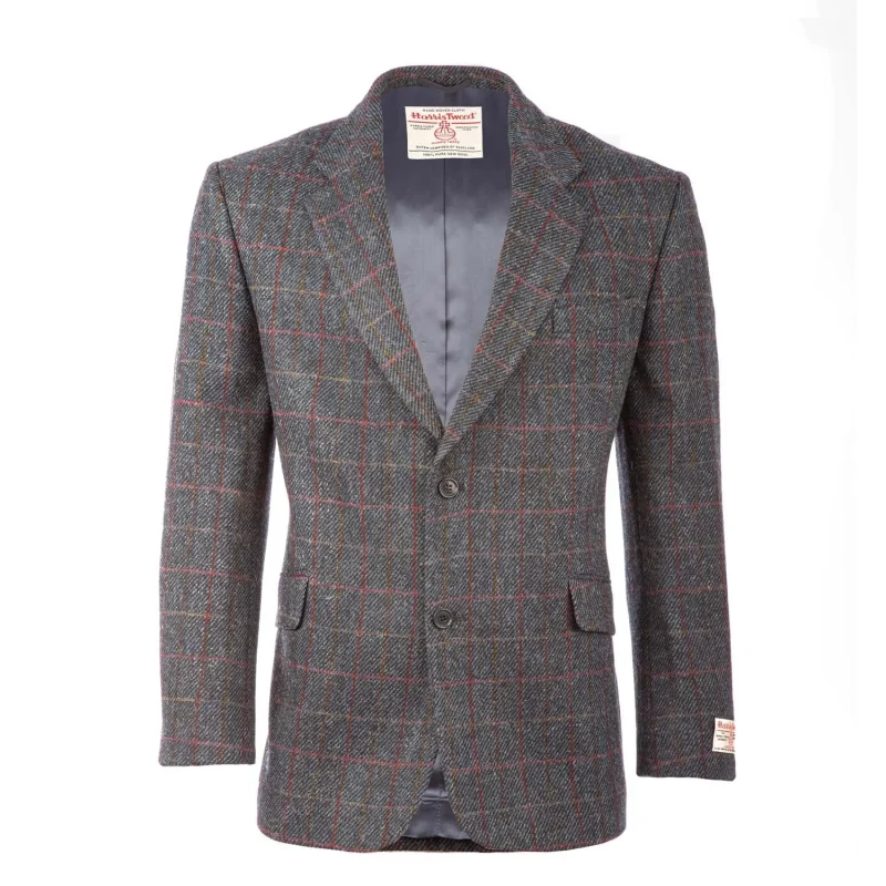 men s barra harris tweed jacket blue red check