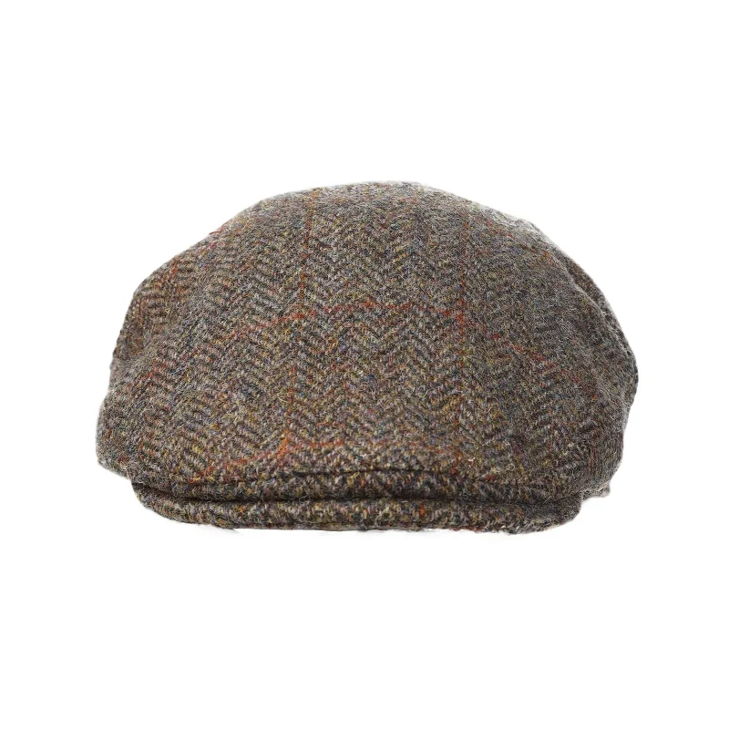 men s brown green harris tweed flat cap