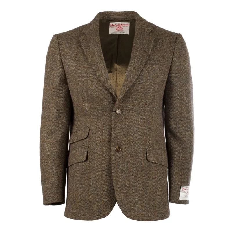 men s brown herringbone harris tweed jacket