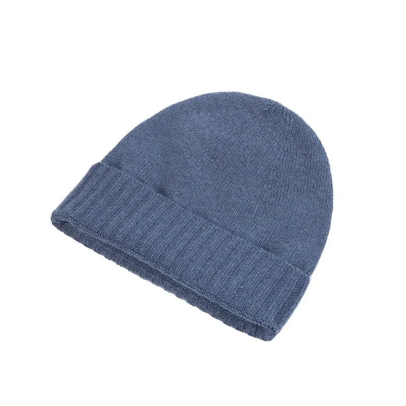 men s casual knit beanie with denim fold