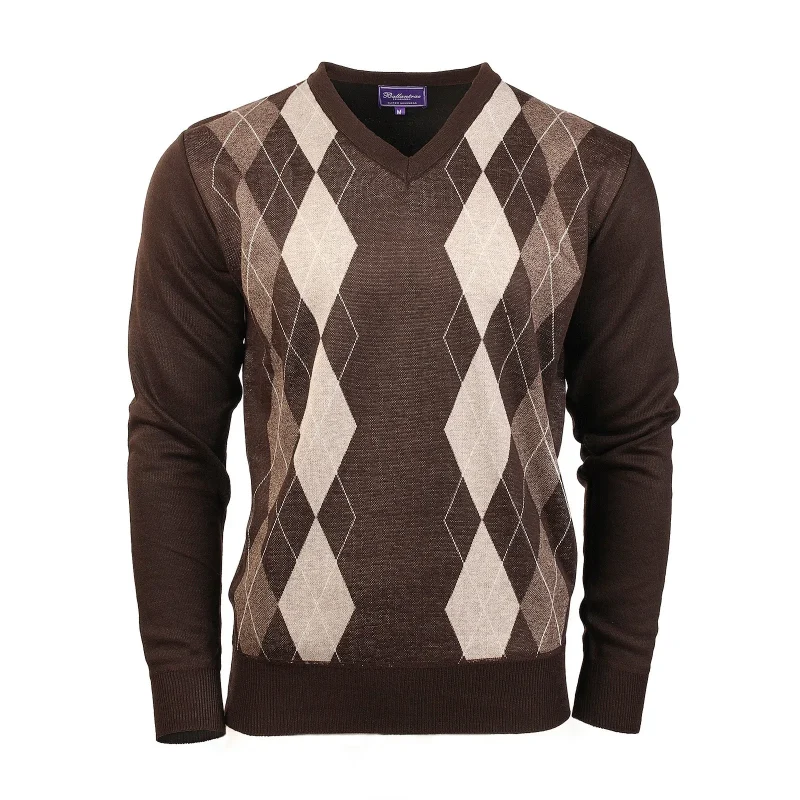 men s dark brown argyle ballantrae sweater