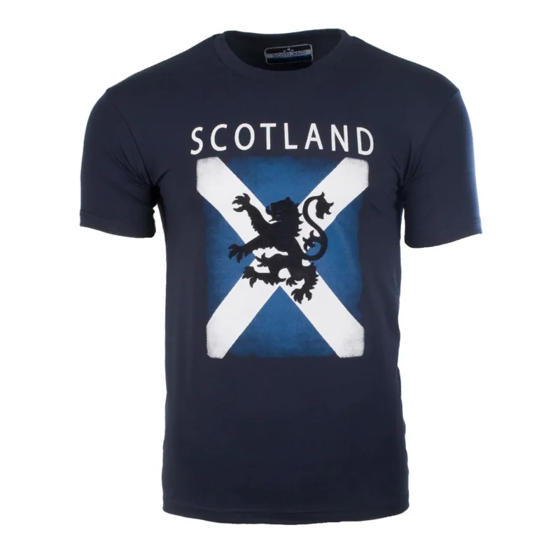 men s distressed scottish lion saltire t shirt